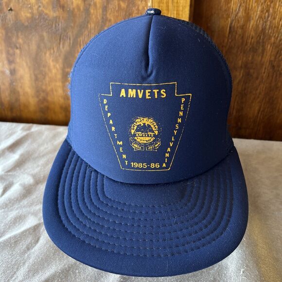 Vintage 1985-1986 AMVETS Department Pennsylvania SnapBack Hat - Picture 1 of 13